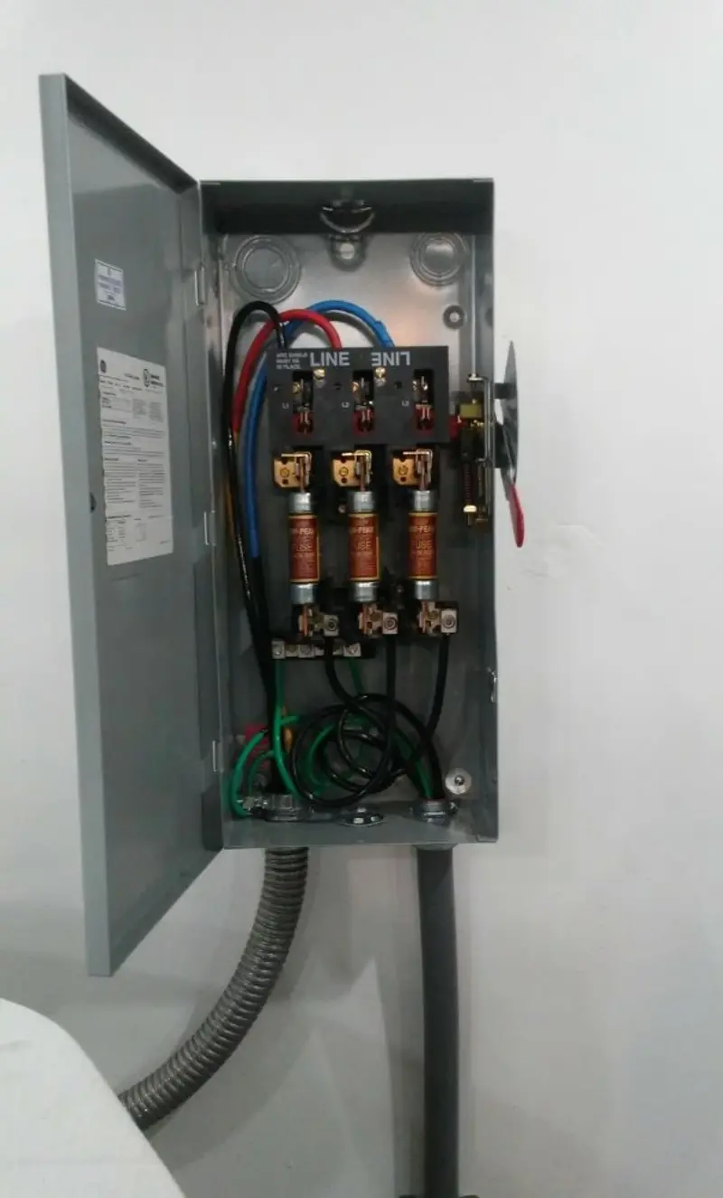 Three-phase disconnect switch installed for Electrical Wiring & Rewiring in Burrillville